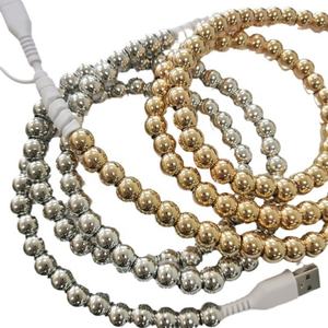 Câble de charge perlé vintage multicolore arc-en-ciel pour filles, avec perles, type C USB, pour ordinateur – Prix réduit - Product Image 5