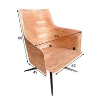 Chaise pivotante en bois d'eucalyptus avec plateau en contreplaqué courbé pour bureau ou salon, accessoire de mobilier