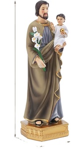 Série Renaissance Catholique Décoration Sculpture Résine Saint <span class=keywords><strong>Joseph</strong></span> et l'Enfant pour les Familles Religieuses figurine - Product Image 4