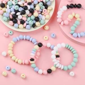 Chaîne de sucette pour bébé personnalisée en gros, perles d'espacement en <span class=keywords><strong>silicone</strong></span> de qualité alimentaire sans BPA de 12 mm - Product Image 4