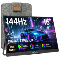 Monitor secundario portátil de 16 pulgadas para computadora portátil, cable único tipo C que suministra señal de video y energía para computadoras portátiles con Windows