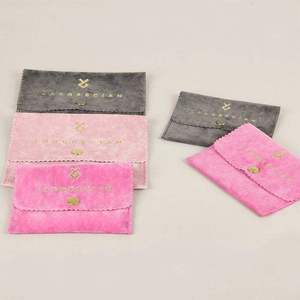 Custom Brand Logo Recyclable Velvet Suede <b>Drawstring</b> Jewelry Pouch for Mini <b>Bracelet</b> and Necklace - Product Image 6
