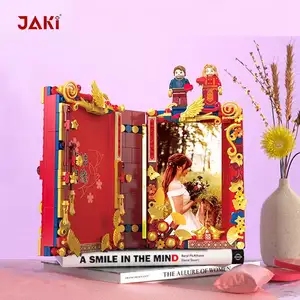 JAKIフォトフレームモデル愛の日記組み立てられた教育組み立てられたビルディングブロックレンガのおもちゃセット子供のためのおもちゃ