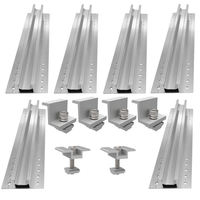 Support de montage de panneau solaire en alliage d'aluminium anodisé, mini rail en U, pour toit en métal trapézoïdal, 20 cm, personnalisable, service de 25 ans
