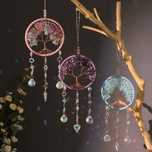 Cuộc Sống Cây Giấc Mơ Bắt Net Tinh Thể Đá Kim Loại + Pha Lê Lắp Ráp Thủ Công Mỹ Nghệ Pha Lê Suncatcher Bắc Âu Phong Thủy Thiên Thần Phòng - Product Image 1