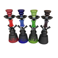 Set Shisha Hookah logam kualitas tinggi ukuran Medium kedatangan baru kaca lengkap teknik cermin Hookah elektronik portabel