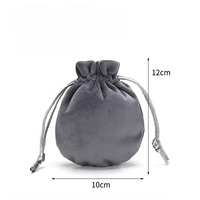 Pochette en velours noir miniature de luxe, acceptant le logo personnalisé, sac cadeau pour bijoux