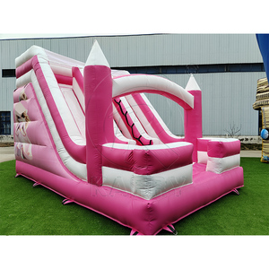 Nouveau design, toboggan gonflable commercial pour jardin, toboggan princesse à double voie pour filles, toboggan gonflable rose à vendre - Product Image 4