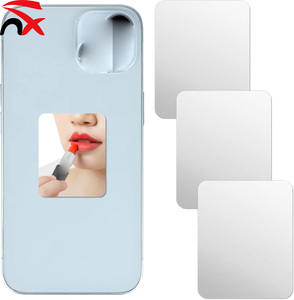 Custom Size Smartphone Back Charm Mirror Decal Acrylic Adhesive Make up Rectangle Phone Case for Women Gift