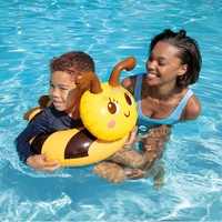 Lot de 3 bouées gonflables en PVC Intex 59220 en forme de tête d'animal, comprenant grenouille, canard et pingouin
