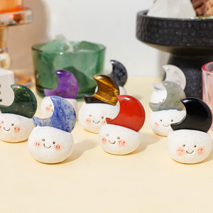 Venta al por Mayor de Figuras de Elfos Lunares de Cristal Natural, Tallados Minerales <span class=keywords><strong>Espirituales</strong></span> Hechos a Mano, Productos Curativos, Adorables Artesanías de Cristal - Product Image 3