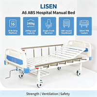 Lisen ABS-A6 Manuelles Krankenhausbett mit Verstellbarer Rückenlehne Metallkonstruktion für Patienten und Senioren Heimpflege