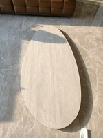 Table à manger WaterDrop en marbre naturel, pierre de luxe, travertin, pierre frittée, ensemble de salle à manger moderne pour petite maison