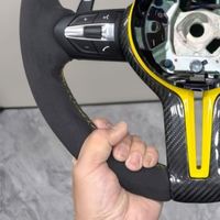 Volant de voiture en daim intégral avec cadre jaune amélioré pour BMW Série 3, Série 5, M3, M5, F10, F18, F20, F40, F45, F11, F18, F92, F93