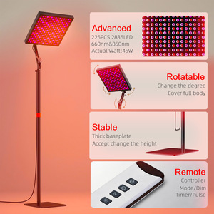 <span class=keywords><strong>Lampe</strong></span> de <span class=keywords><strong>luminothérapie</strong></span> rouge pour le visage et le corps avec support LED 660nm Lumière infrarouge Télécommande pour une utilisation à domicile et au bureau - Product Image 4