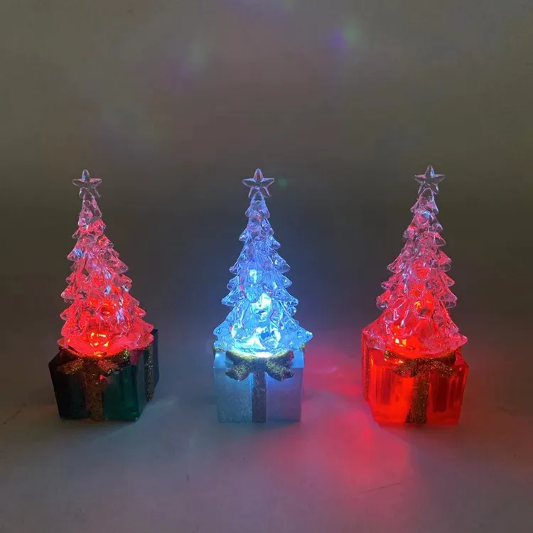 Plastic Led Christmas Acrylic Tree Family Home Decoration Supplies Ornaments Home Table Party Decor