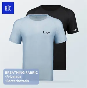 HIC批发高品质Ddy-Fit t恤微孔呼吸面料抑菌丝带圆领运动t恤
