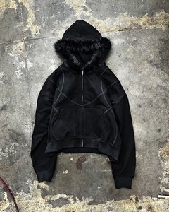 Salati all'ingrosso Y2K spesso in bianco 100% cotone Unisex oversize giacche in pelliccia sintetica Zip up <span class=keywords><strong>felpa</strong></span> <span class=keywords><strong>con</strong></span> cappuccio da uomo - Product Image 3