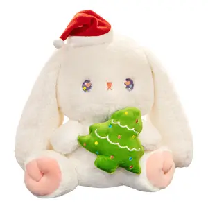 الجملة محشوة جديد عيد الميلاد الأرنب مع قبّعة سانتا و وشاح لعيد الميلاد الترويجية الهدايا