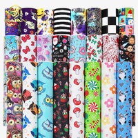 Tissu en similicuir PVC 18x53 pouces, motif imprimé personnalisé, design texturé classique, pour bagages et sacs de shopping