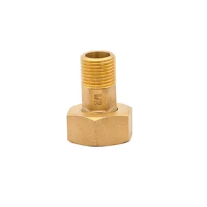 China pipe fitting manufacturer 1/2 inch brass water meter coupling fitting with washer