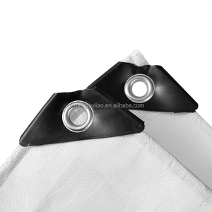 Bâche en PE 200 GSM blanche avec œillets en aluminium renforcés sur mesure, imperméable et résistante au vent, pour camion, tente, <span class=keywords><strong>remorque</strong></span> - Product Image 5