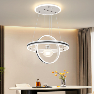 Le lustre lumineux tricolore de luxe 2025 avec un design de pomme en cristal rond convient à la salle à manger et au salon - Product Image 5