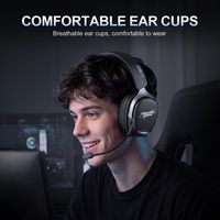 Casque de jeu ONIKUMA GT816 sans fil 2,4 GHz à faible latence, haut-parleurs de 50 mm, circum-auriculaire avec prise jack 3,5 mm, audio polyvalent
