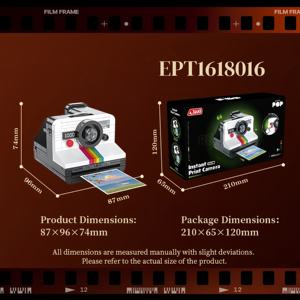 กล้องถ่ายรูป EPT Retro Building <span class=keywords><strong>Block</strong></span> พร้อมเครื่องเล่นไวนิล เครื่องฉายภาพยนตร์ ตู้เกมอาร์เคด ของเล่นประกอบเอง DIY ของขวัญสำหรับเด็ก - Product Image 2