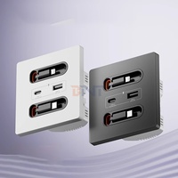 Boente 86*86mm Mini maison cachée USB prise de courant de table mur électrique universel foudre type-c câble 16A courant nominal