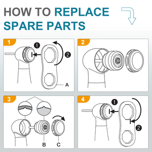 Serie AiKO <span class=keywords><strong>Dental</strong></span> ad alta velocità cartuccia rotori per turbina ad aria Handpiece odontoiatria accessori di ricambio 1 pz - Product Image 5