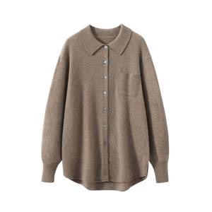 가을 겨울 신상 여성용 100% 캐시미어 스웨터, 여성용 폴로 칼라 캐주얼 스웨터 - Product Image 6
