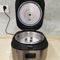 Olla Arrocera Saludable de Alta Calidad de 8 Tazas, Baja en Azúcar y Carbohidratos, 4 Litros, con Función de Mantener Caliente Automática, Olla Arrocera Eléctrica con Recipiente Interior de Acero Inoxidable Sin Recubrimiento