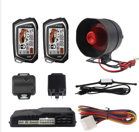 M9 2 Way LCD Car Alarm System with Remote Start & Keyless Entry Universal Vehicle Security System Anti-Theft Kit