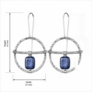 Orecchini a Cerchio Martellati Vintage da Donna, Design a Filo Intrecciato, Grandi Orecchini Pendenti a Cerchio, Gioielli alla Moda - Product Image 2