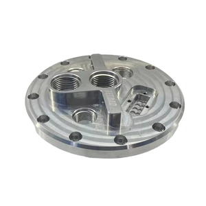 Placa base circular de aluminio CNC de tolerancia estrecha, piezas de mecanizado CNC personalizadas para torneado y fresado, para la automatización de conexiones de fluidos. - Product Image 3