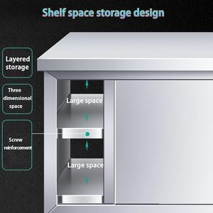 Plan de travail double face en acier inoxydable pour salle à manger d'hôtel, préparation alimentaire, emballage de viande et atelier industriel - Product Image 5