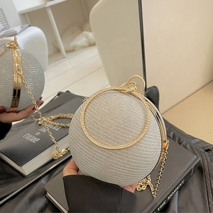 Trend ige Damen runde Form Kette bling Abend Clutch Tasche für Dinnerparty Handtasche Geldbörse - Product Image 2