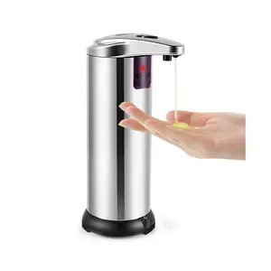 Mais quentes Conjuntos de banheiro touchless dispensador de sabão em aço inoxidável 250ml recarga de dispensador de sabão líquido de lavagem da mão mini