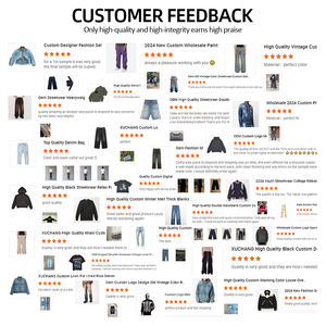 XUCHANG Diseño Original Streetwear Personalizado para Hombre, <span class=keywords><strong>Jeans</strong></span> 100% Algodón, Estilo Monkey Washed, Baggy Cargo, Color Marrón - Product Image 6