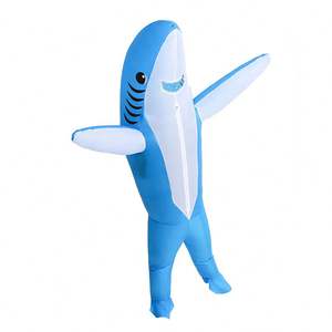 Cosplay drôle de fête pour adultes Costumes de <span class=keywords><strong>requin</strong></span> <span class=keywords><strong>bleu</strong></span> entièrement gonflables au corps Costumes de mascotte de carnaval d'halloween de conception animale personnalisée - Product Image 3