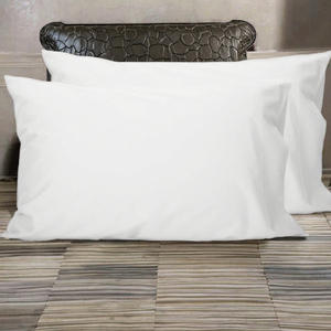 Taie d'oreiller moderne tissée 100 % coton, unie/élégante, avec fermeture enveloppe, écologique, rafraîchissante, tailles Queen/King pour la maison et l'hôtellerie - Product Image 2