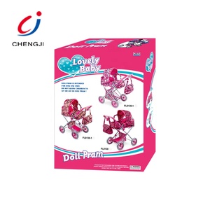 Chengji sắt Xe đẩy em bé búp bê vận chuyển pram tay đẩy màu hồng xe đẩy em bé với túi - Product Image 4