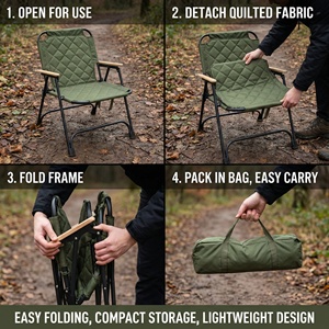 Silla Plegable de Aluminio Premium Color Café, Silla Portátil Acolchada Tipo Kermit para Exteriores, Ideal para <span class=keywords><strong>Picnic</strong></span>, Playa, Camping, Parque, Ecológica - Product Image 6