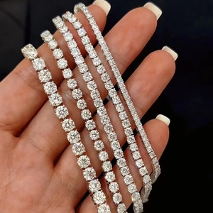 เครื่องประดับอัญมณีชั้นดี สร้อยข้อมือเทนนิสทองคำ 14K 18K เพชรเพาะเลี้ยง สร้อยข้อมือสั่งทำพิเศษสำหรับผู้หญิง ของขวัญ - Product Image 4