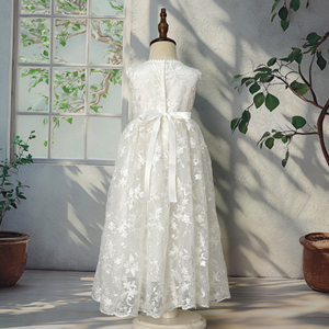 Vestido de <span class=keywords><strong>bautizo</strong></span> Fiesta de bautismo <span class=keywords><strong>para</strong></span> <span class=keywords><strong>niñas</strong></span> occidentales Vestido de baile de tul sin mangas blanco Antiarrugas 3-24M Ropa formal <span class=keywords><strong>para</strong></span> bebés y niños pequeños - Product Image 4