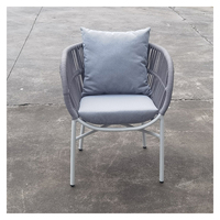 Chaise de jardin en rotin avec coussins Prix d'usine Patio Restaurant Dining Waterproof Rope Chairs Mobilier d'extérieur