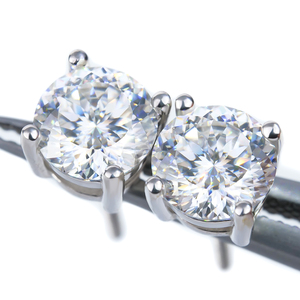 Jewelry Manufacturer Supply Four Claws Portuguese Cut Moissanite Screw Back <b>Stud</b> Earrings 925 Sterling <b>Silver</b> Diamond Ear <b>Stud</b> - Product Image 1