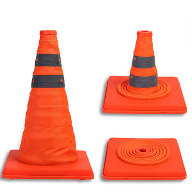 2023 горячая Распродажа 27,5 дюйма 15,5 дюйма многофункциональные выдвижные Светоотражающие безопасные конусы складные дорожные конусы