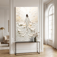 Peinture religieuse de Jésus faite à la main sur toile, art spirituel moderne texturé, cadeau chrétien pour la décoration de la maison ou de l'église